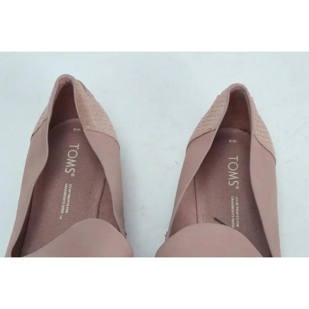 Tom's Darcy Loafers Shoes Slip On Flats Pink Women Sz 8